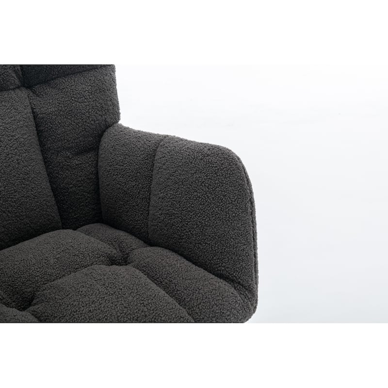 Fabric Rocking Chair With Adjustable Footrest