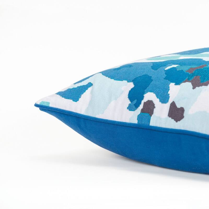 Connie Post Teal Impressionistic Throw Pillow