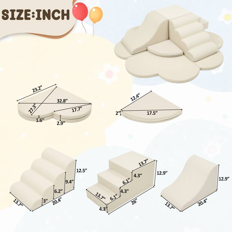 Soft Foam Block Play Structures Climbers for Child Development, 6-Piece Baby Foam Climbing Foam, Climbing Activity Play Set