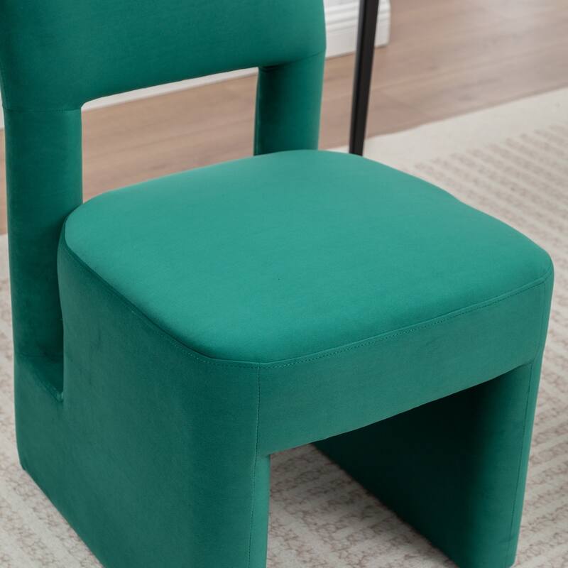 SEYNAR Modern Velvet Upholstered Armless Dining Chair Set of 2