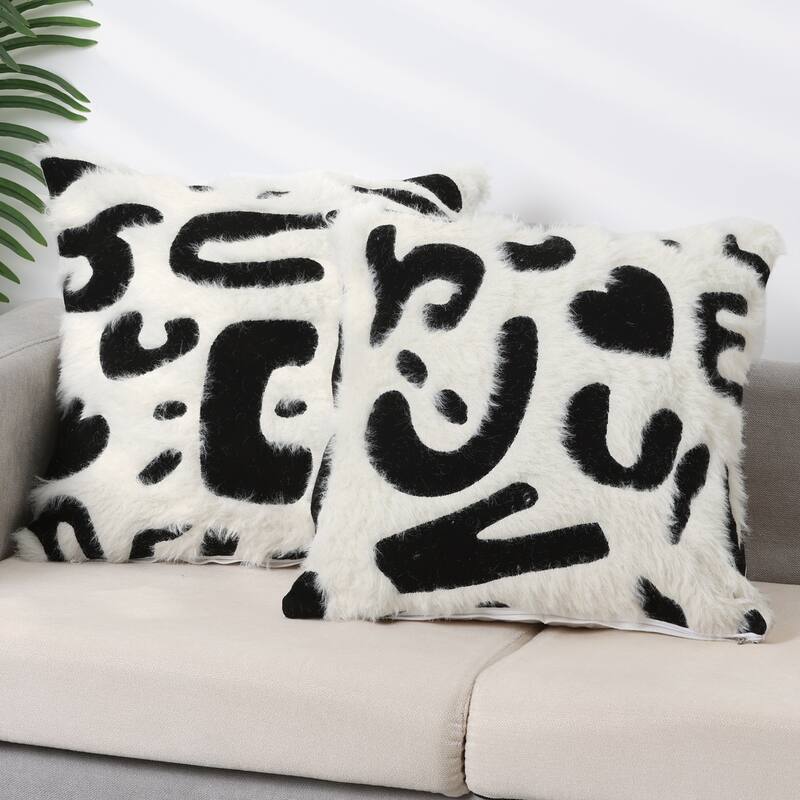 2Pcs Decorative Throw Pillow Cover Soft Plush Couch Covers Pillowcases