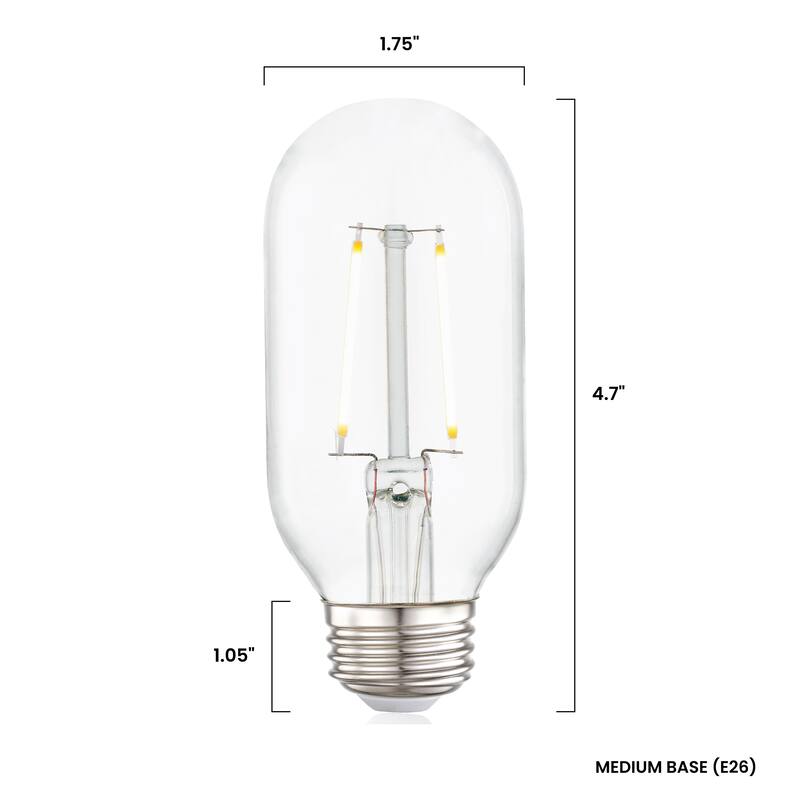 Light Society Kashan T14 Clear LED Filament Light Bulb (Set of 6)