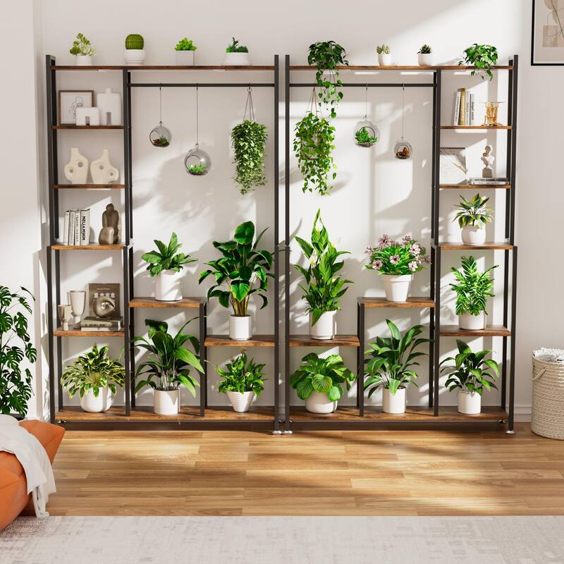 Plant Stand Indoor with Grow Light - 71 Inches Tall Plant Shelf 8 Tiered Metal Plant Stand, Square Flower Stand Display Rack