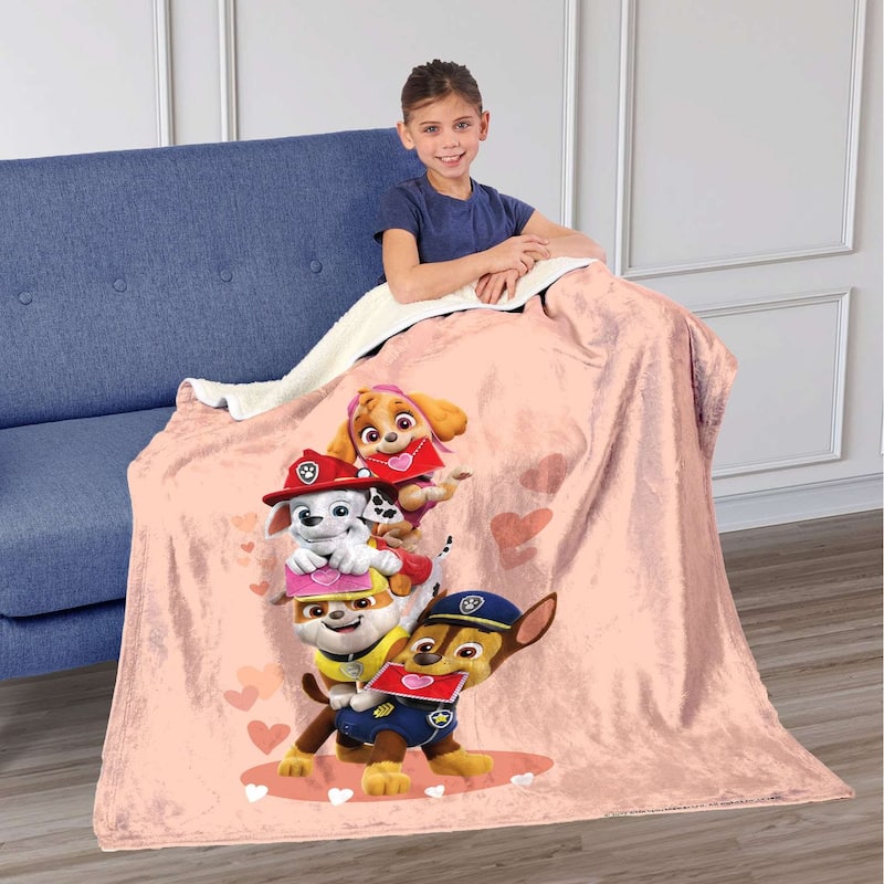 Nickelodeon Paw Patrol Friends For Life Silk Touch Sherpa Throw Blanket