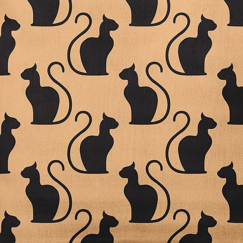 Spooky Cats Decorative Throw Pillow - 14" x 20" - Pale Gold