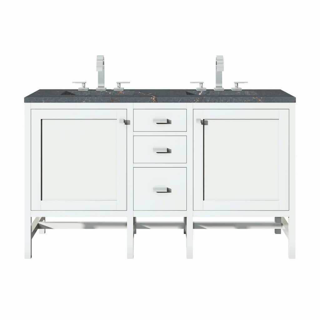 James Martin Vanities E444-V60D-3PBL Addison 60" Double Basin Wood