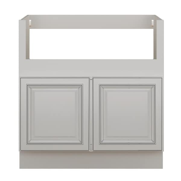 Sunny Wood SLB33FS-A Sanibel 33" Wide x 34-1/2" High Double Door Base Cabinet - Off White with Charcoal Glaze