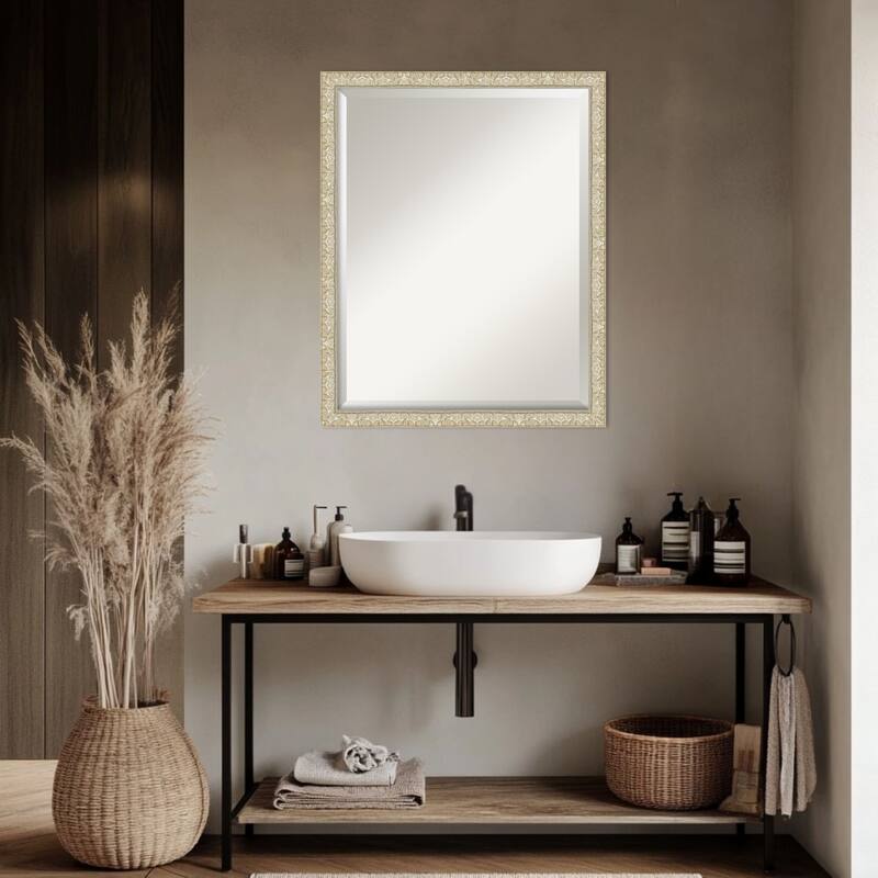 Lila Beveled Wood Framed Bathroom Vanity Wall Mirror