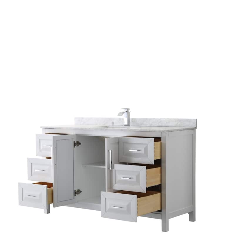 Daria 60-inch Single Vanity, Marble Top, No Mirror