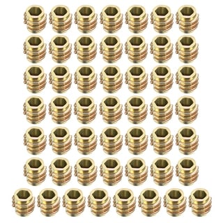 MroMax M4 X 10mm Threaded Insert Nuts - Zinc Alloy Hex Socket Furniture Inserts (50pcs)