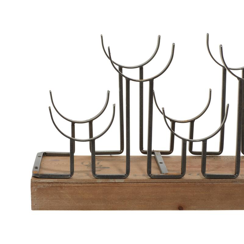 Brown Iron Industrial Wine Rack 10 x 26 x 7 - 26 x 7 x 10