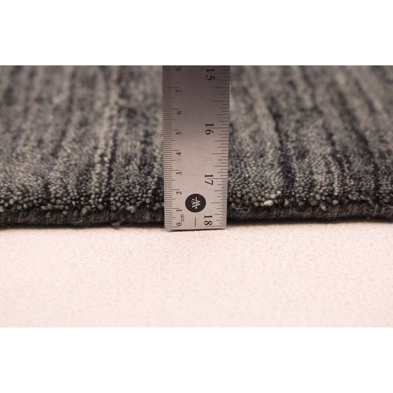 ECARPETGALLERY Hand Loomed Kashkuli Gabbeh Dark Grey Wool Rug - 7'11 x 9'10