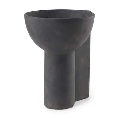 Sariah Black Ceramic Vase (11") - 9.1L x 8.3W x 10.8H