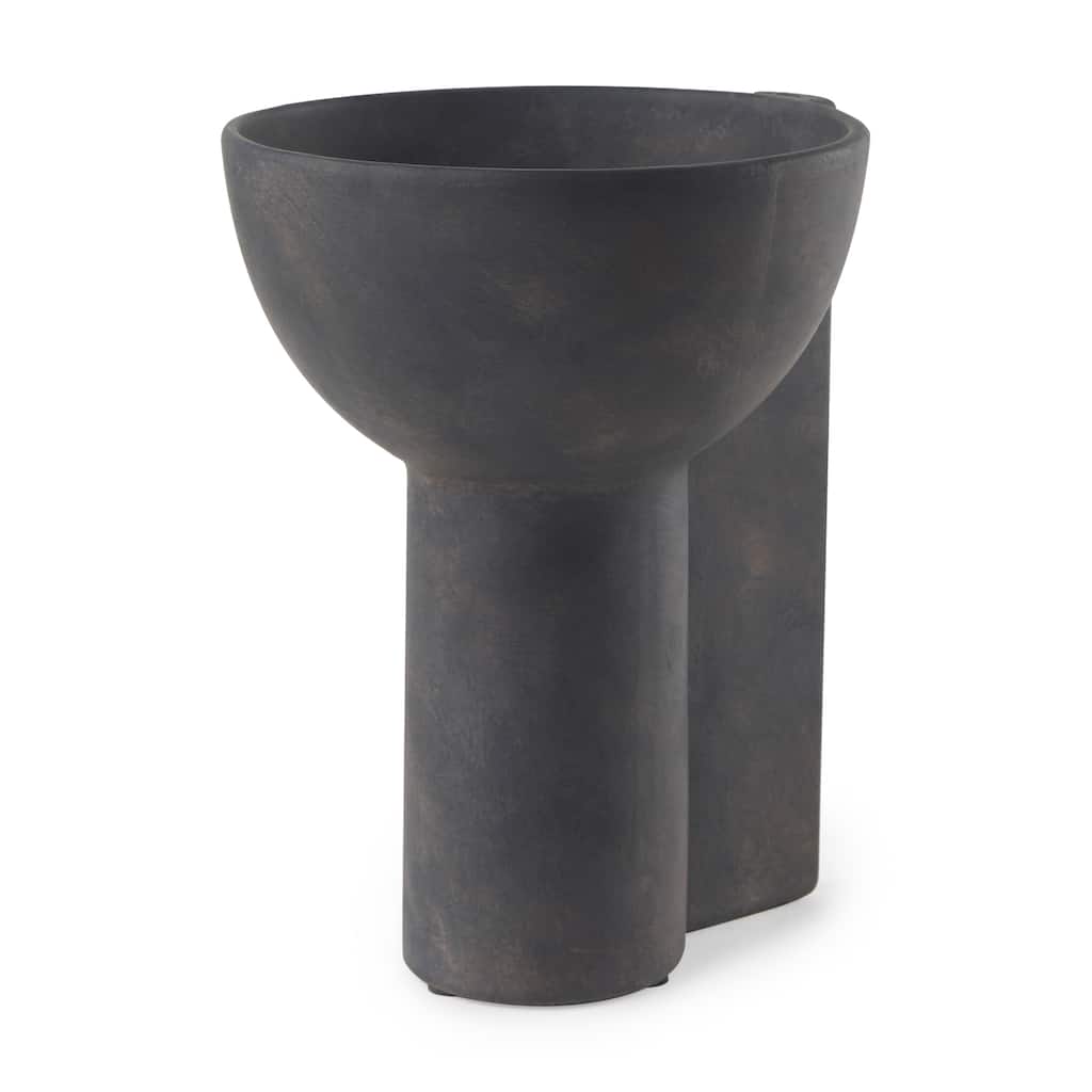 Sariah Black Ceramic Vase (11") - 9.1L x 8.3W x 10.8H