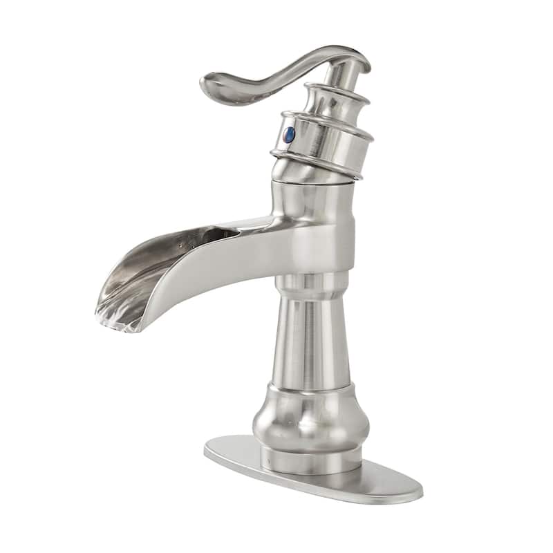 Waterfall Bathroom Sink Faucets Single Handle One Hole Deck Mount Lavatory