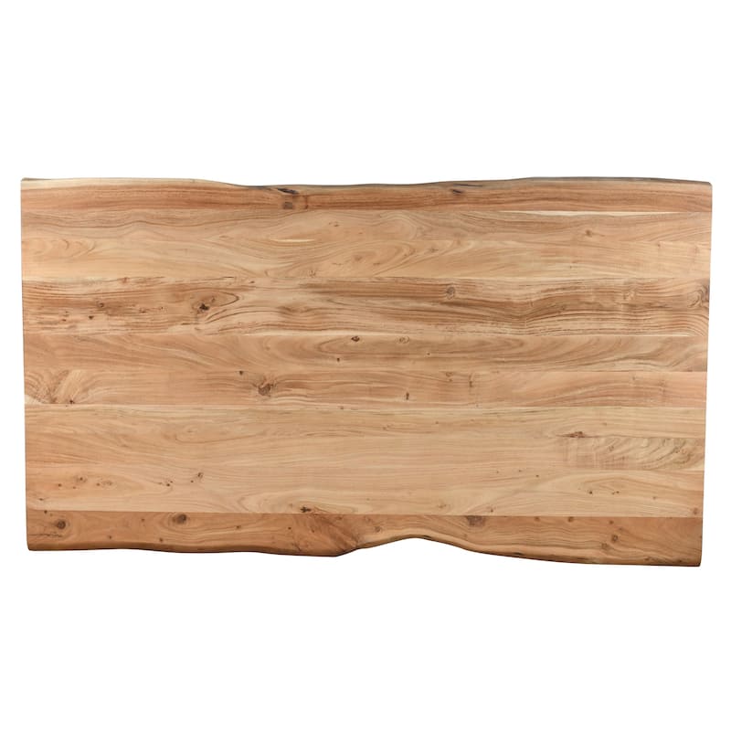 Hartford Farmhouse Live Edge Wood Dining Table, 78"L x 44"W x 30"H, Natural Finish by Sevita - 78"L x 44"W x 30"H