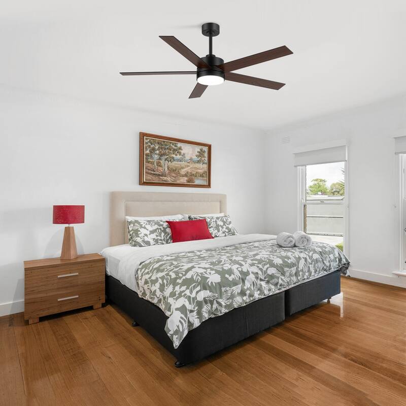 36/42/52/56/72/84-Inch Reversible 3/5/9-Blade Integrated LED Ceiling Fan with Light Remote