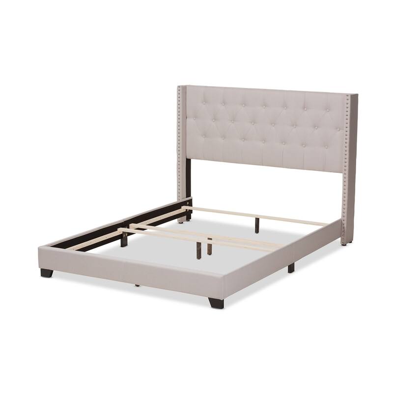 Brady Modern and Contemporary Light Grey Fabric Upholstered Bed