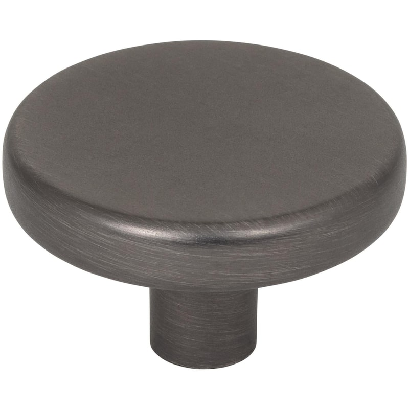 Elements 105L Gibson 1-5/8" Round Flat Disc Modern Mushroom Cabinet / - Brushed Pewter