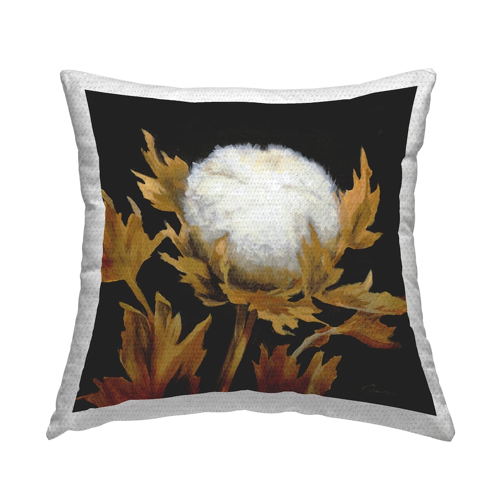 Stupell Cotton Flower Blossom Printed Outdoor Throw Pillow Design by Liz Jardine
