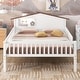 preview thumbnail 14 of 22, Full Size Wood Platform Kids Bed with House-Shaped Headboard, LED Light & Built-in Storage, Finish with Guardrails, Natural