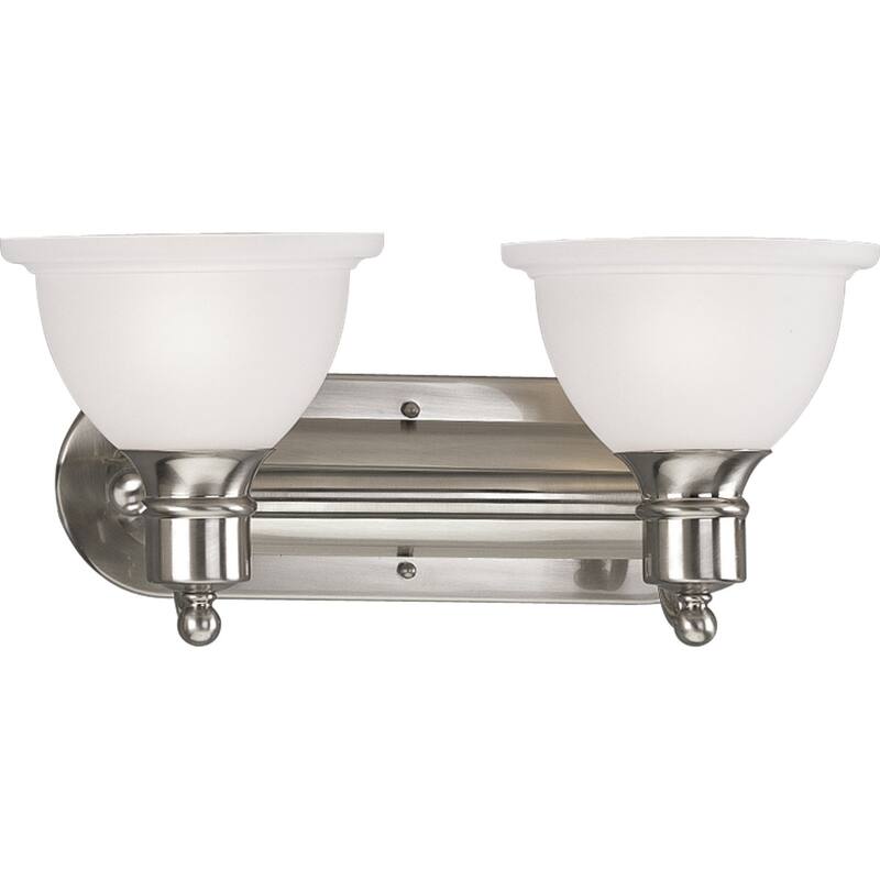 Parallel LED Collection 22" Brushed Nickel Etched White Glass Luxe Bath Vanity Light