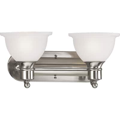 Parallel LED Collection 22" Brushed Nickel Etched White Glass Luxe Bath Vanity Light