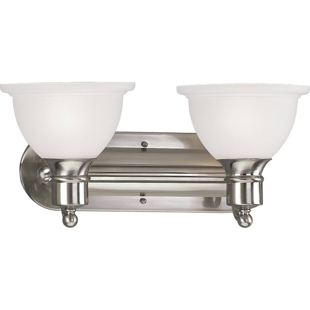 Parallel LED Collection 22" Brushed Nickel Etched White Glass Luxe Bath Vanity Light