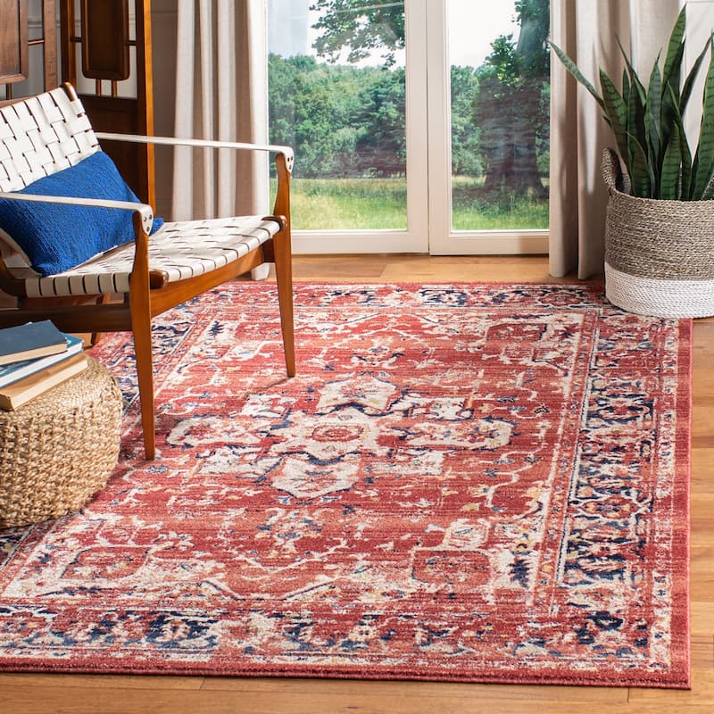 SAFAVIEH Charleston Prabha Vintage Boho Oriental Rug - 4' x 6' - Red/Ivory