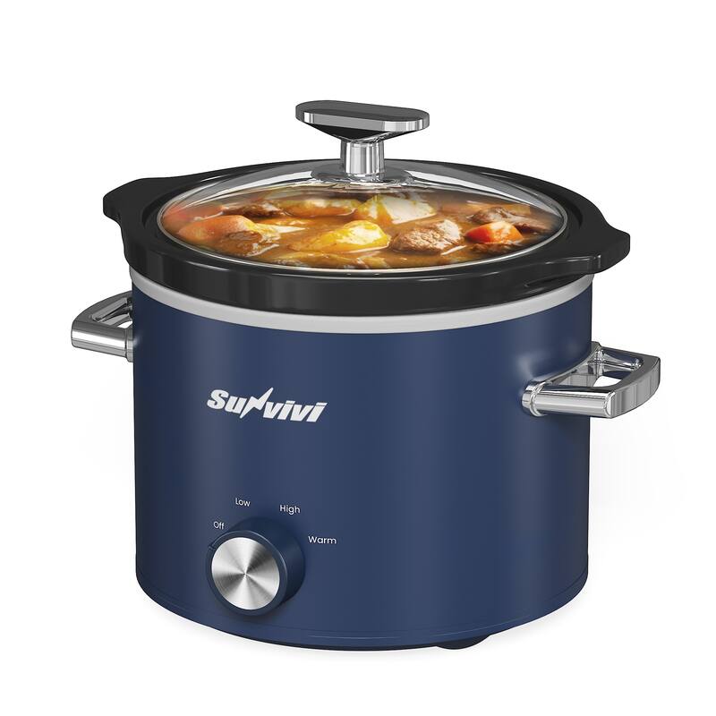 2QT Small Slow Cooker with 3 Heating Settings
