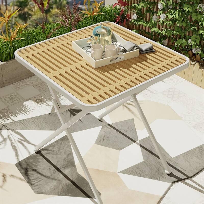 Foldable Square Table, Indoor/Outdoor Multi-Purpose Table - khaki,White