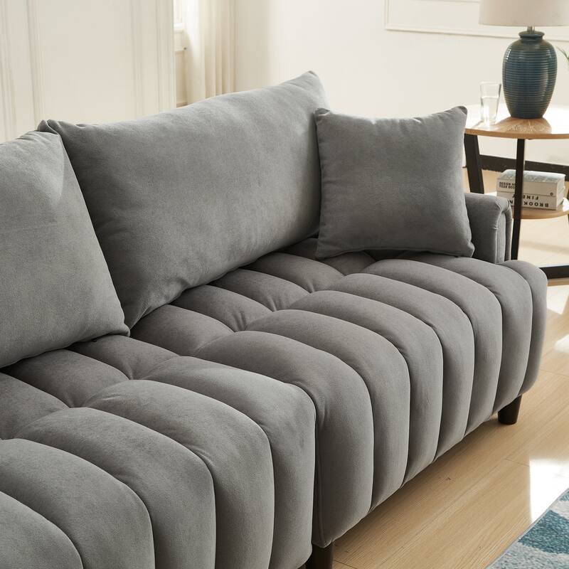 Sofa Bed with 2 Hidden Storage Bags, Multi-Functional Sleeper Sofa Loveseat with Adjustable Backrest
