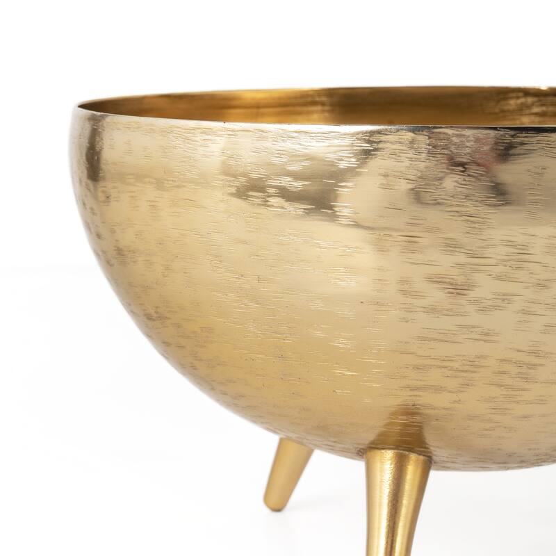Yasmeen Gold Metal Planter Bowls, Set of 3 - 12 x 12 x 7.5