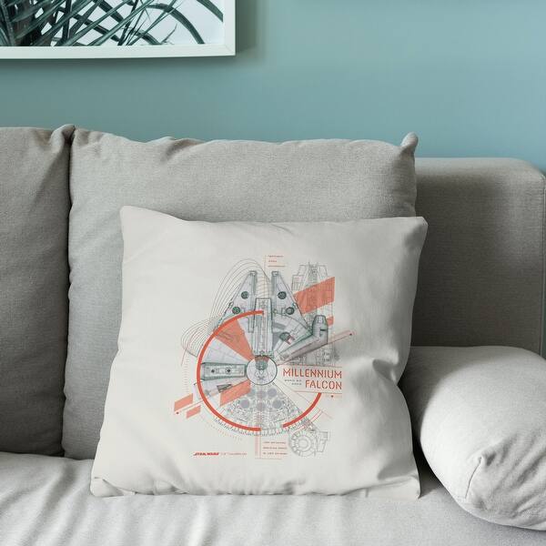 Star Wars Millennium Falcon Shaped Gray And White Plush Toddler Pillow