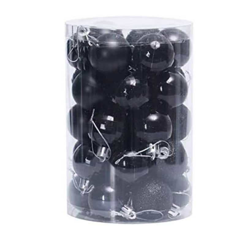 34PCS 1.57in Decorative Christmas Balls Ornaments for Xmas Tree Decor - N/A - Black