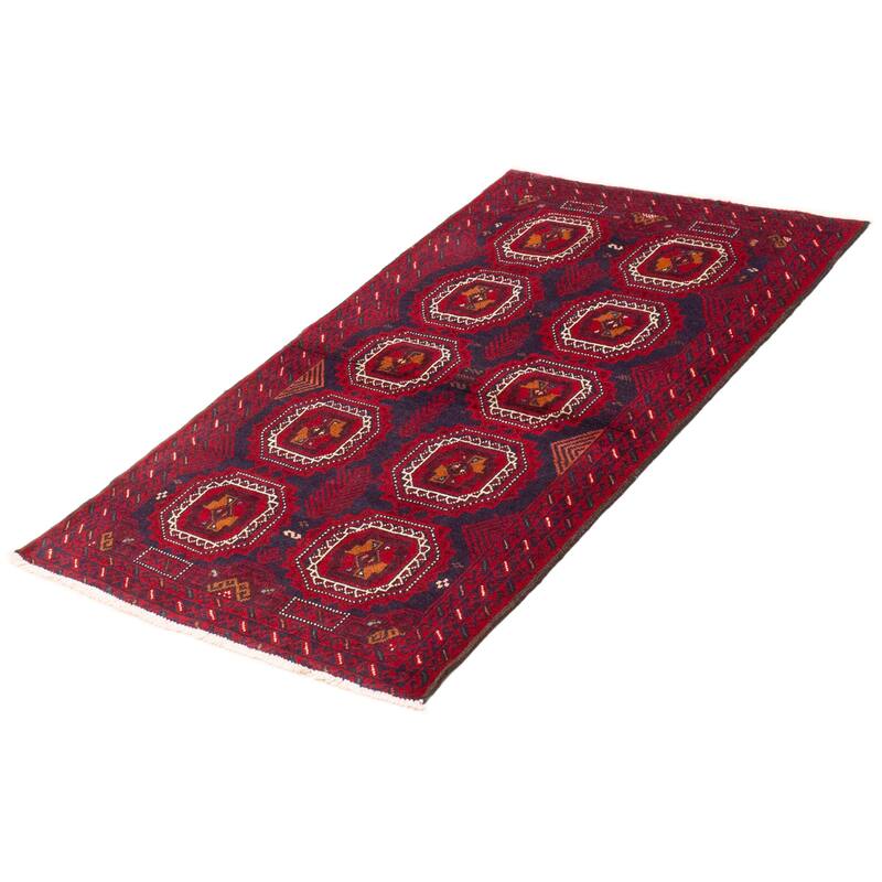 ECARPETGALLERY Hand-knotted Royal Baluch Red Wool Rug - 3'4 x 5'10
