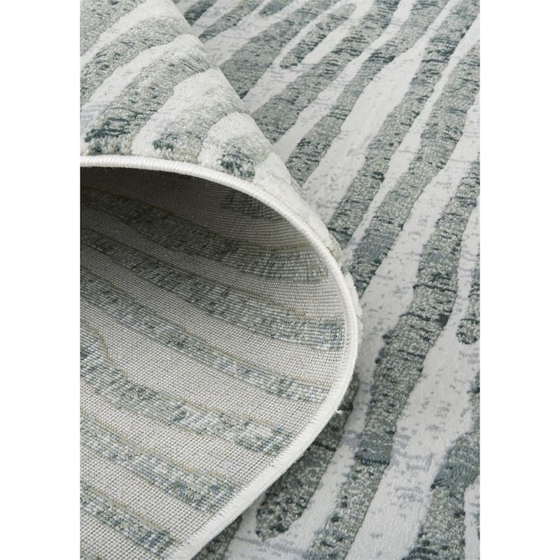 Halton Contemporary Abstract Accent Rug, Gray/Iceberg Green