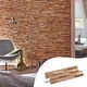 preview thumbnail 2 of 6, Wall!Supply 0.79 in. x 7.09 in. x 19.49 in UltraWood Teak Firenze Jointless Z-shape Interlocking (10-Pack)