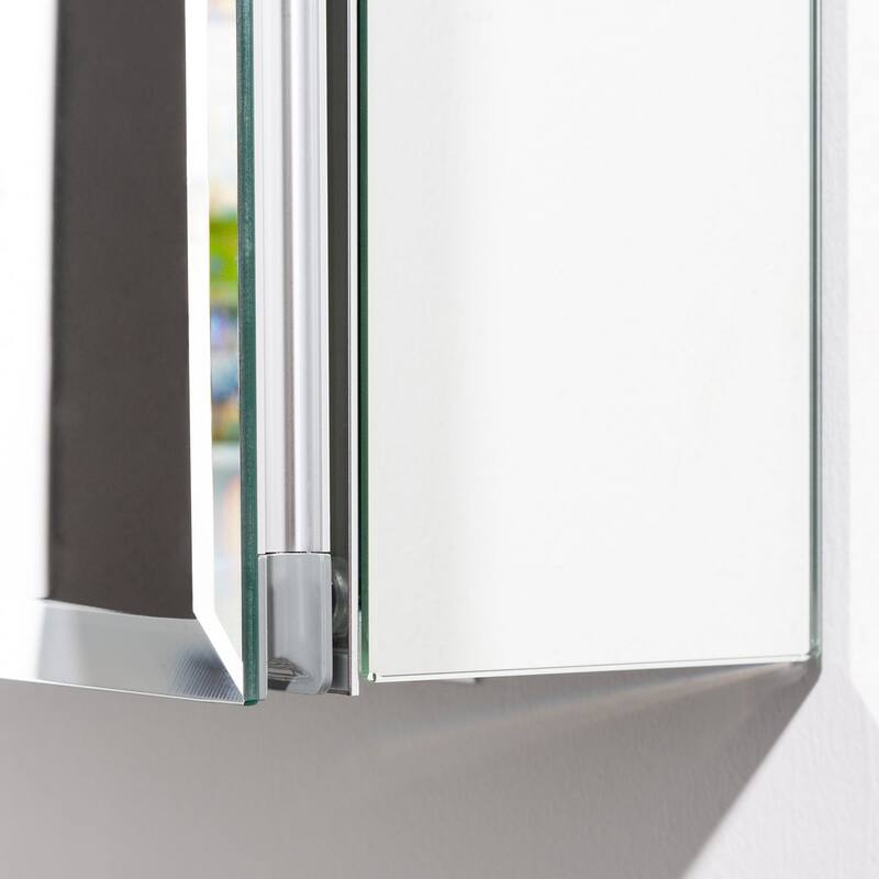 Rectangular Aluminum Recessed Mount/Surface Mount Medicine Cabinet with Mirror and Adjustable shelves
