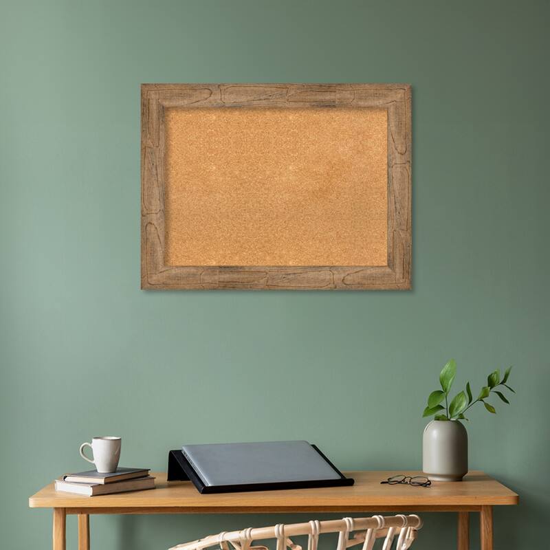 Owl Brown Wood Framed Natural Corkboard Bulletin Board