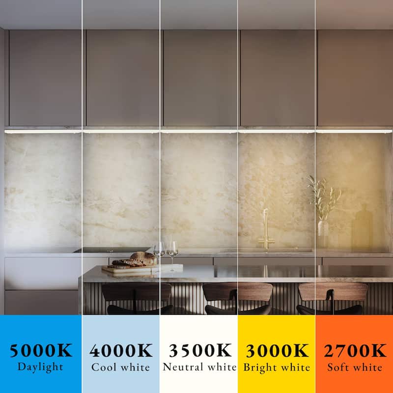 32 IN. Plug-in/Hardwired White 5 CCT Integrated LED Linkable Strip Under Cabinet Light