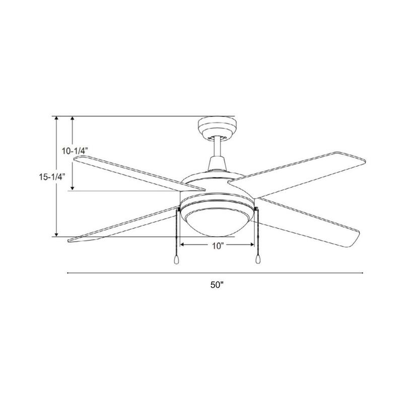 50" Europa 4-Blade Ceiling Fan Brushed Nickel Finish and Walnut Blade Finish with Integrated LED Light