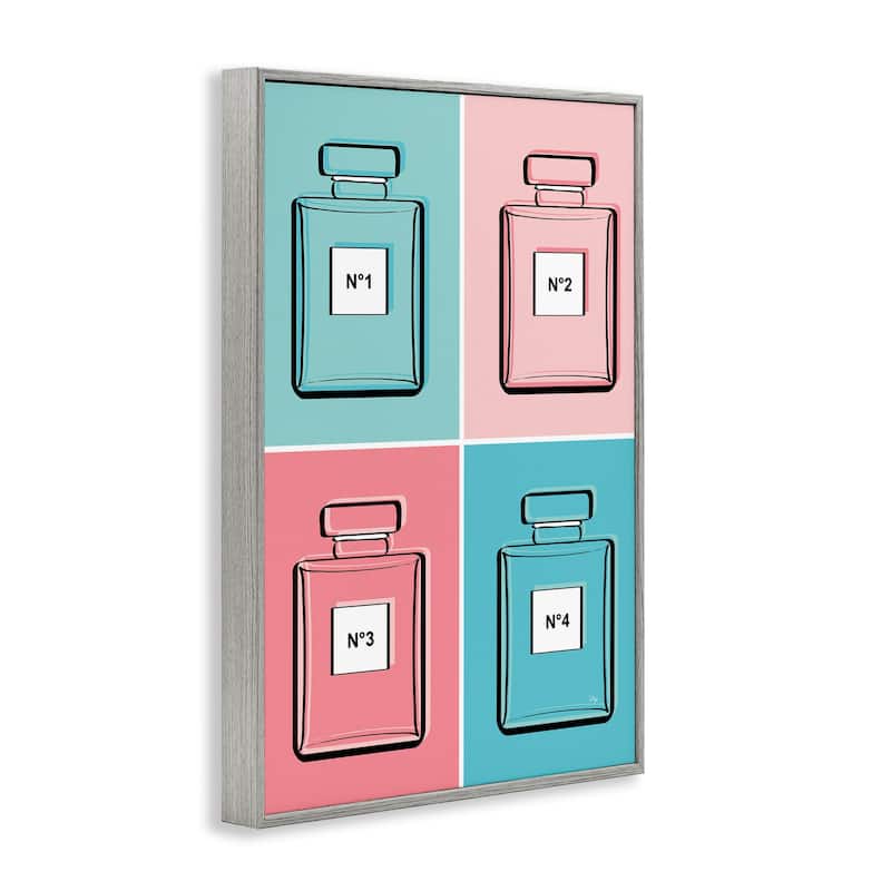 Stupell Pink & Blue Perfumes Framed Giclee Art Design By Martina Pavlova