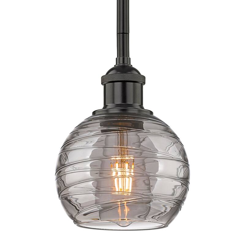 Innovations Lighting 616-1S 8 6 Athens Deco Swirl Pendant Athens Deco - Matte Black