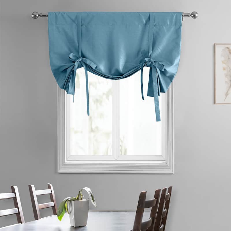 Exclusive Fabrics Vintage Textured Faux Dupioni Silk Tie-Up Window Shade (1 Panel)