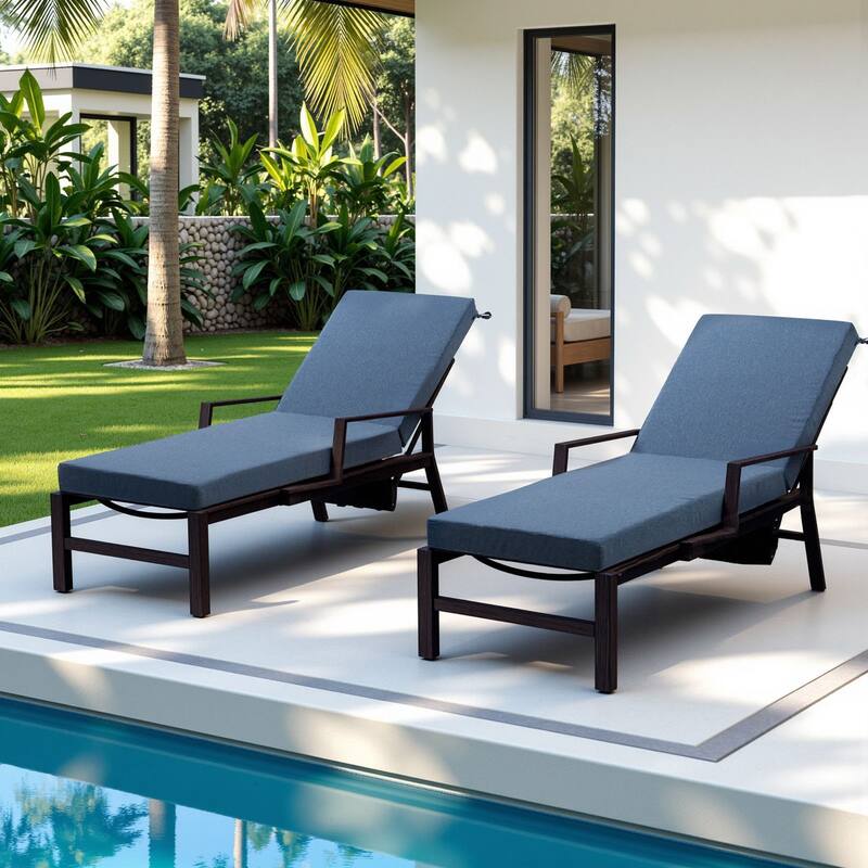 Gymojoy 72x22x3.5 Inch Outdoor Chaise Lounge Cushion, Waterproof Patio & Pool Chair Cushion with Removable Cover