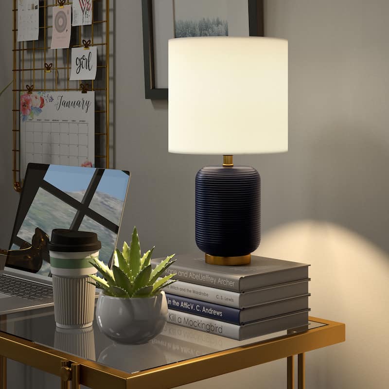 Lambert 15" Tall Ceramic Table Lamp with Fabric Shade