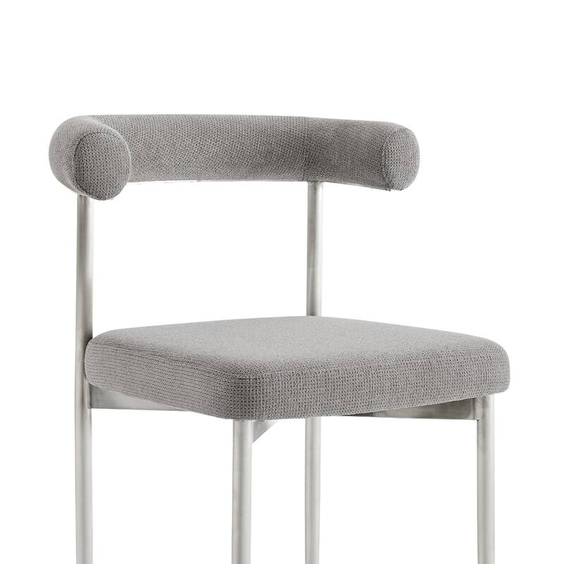 Set of 2 Upholstered Open Back Dining Chairs with Metal Legs - 20.50” x 23.50” x 30.50”