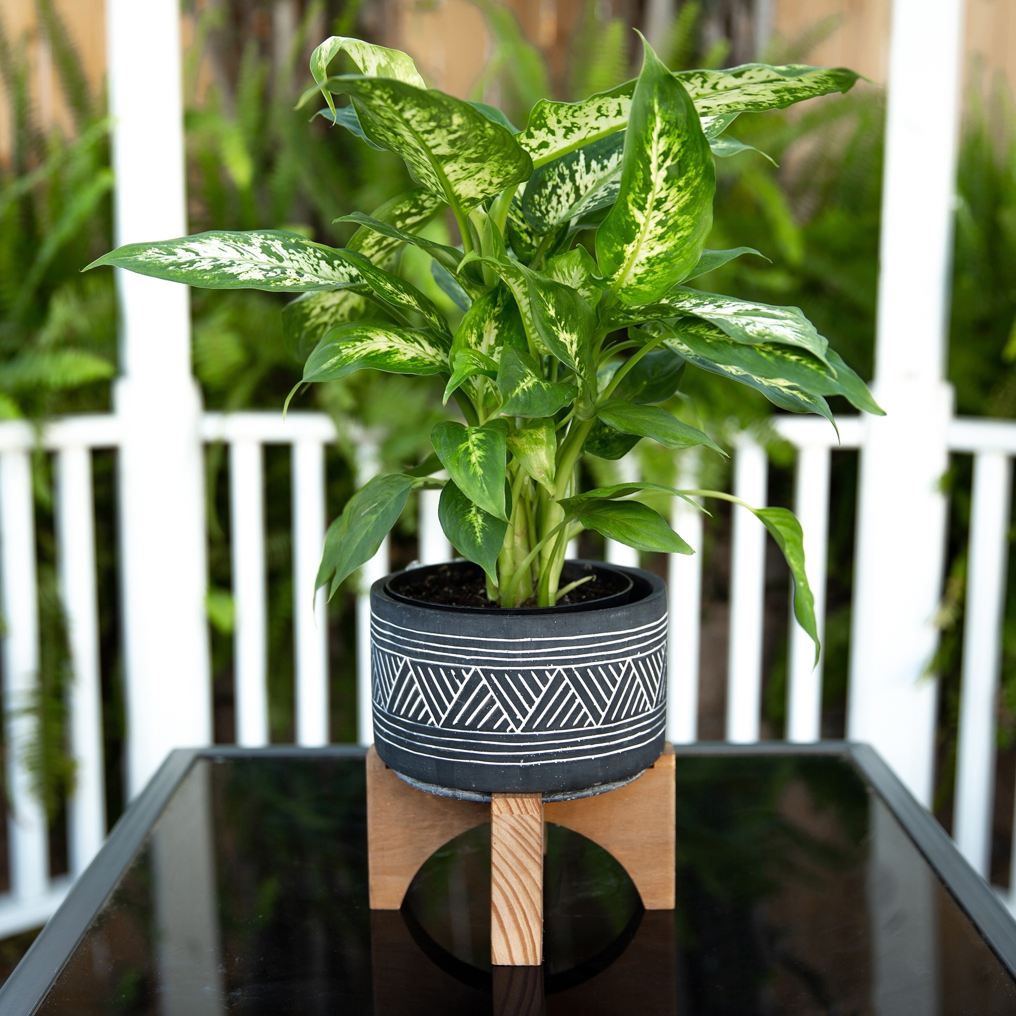 Mid-Century 7" Mountain Cement With Wood Stand