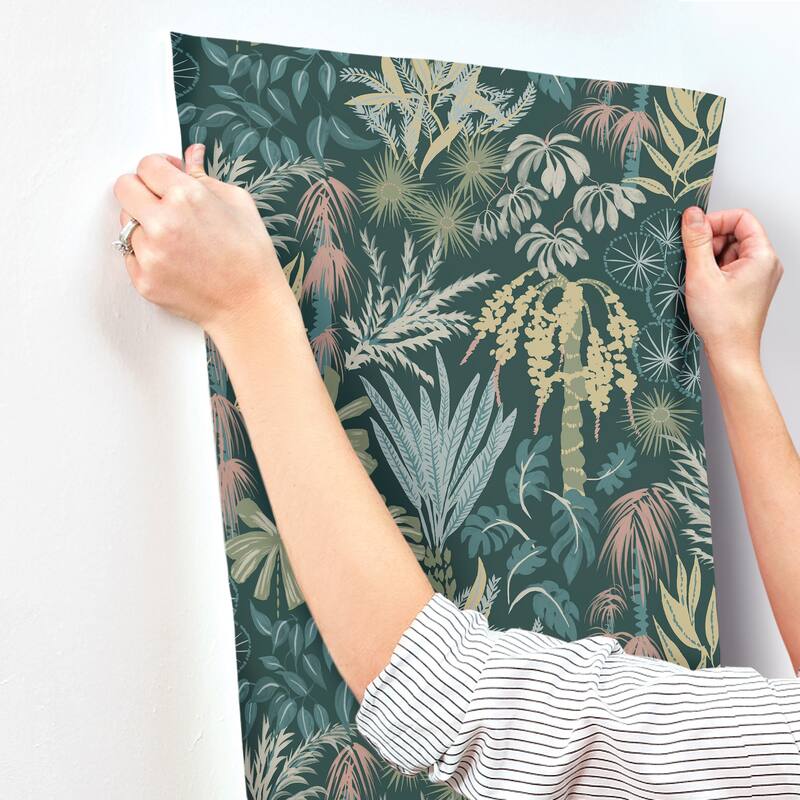 A-Street Prints Everglades Dark Green Botanical Wallpaper